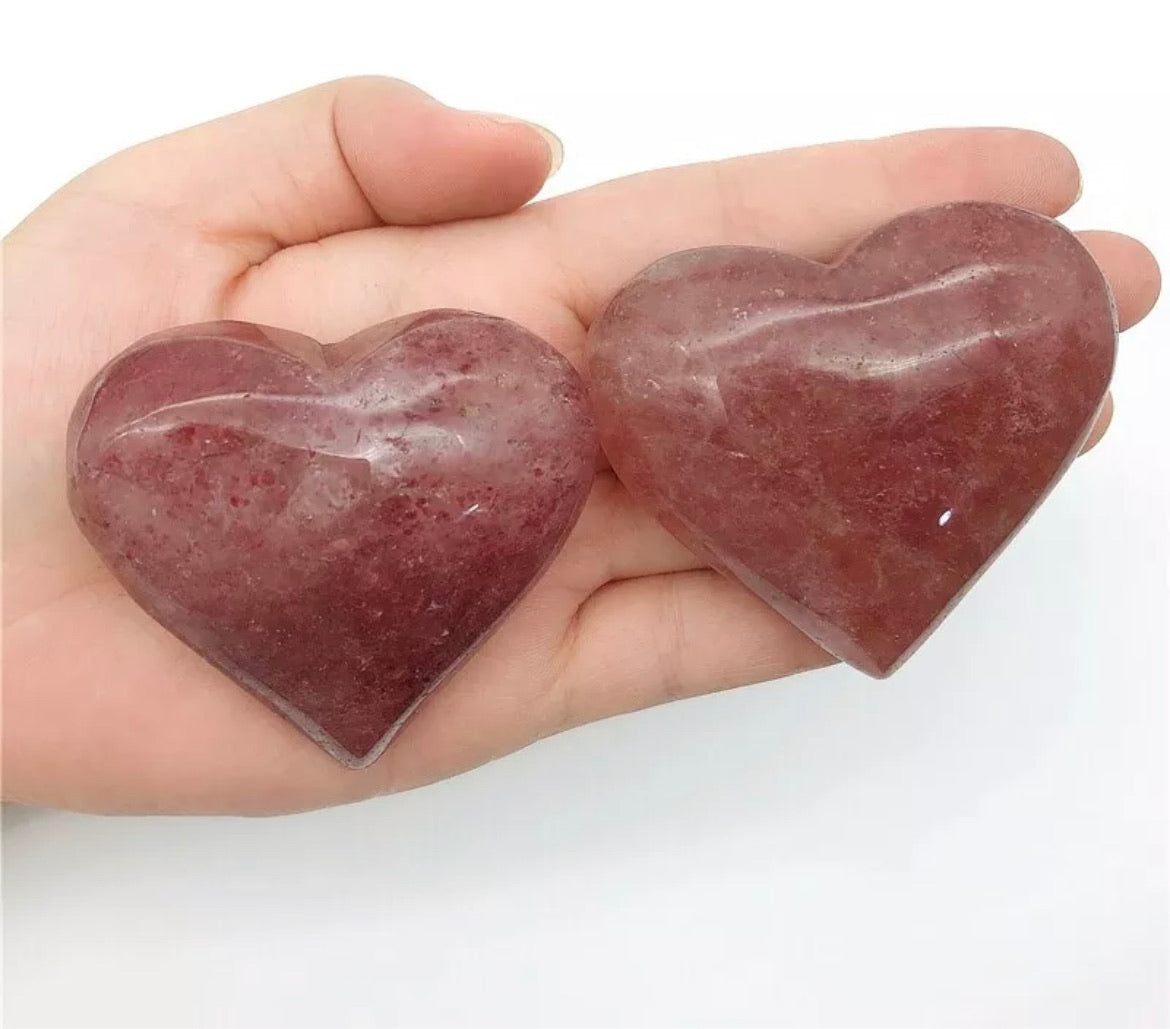 Strawberry Quartz Hearts