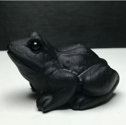 Natural Black Obsidian Frog