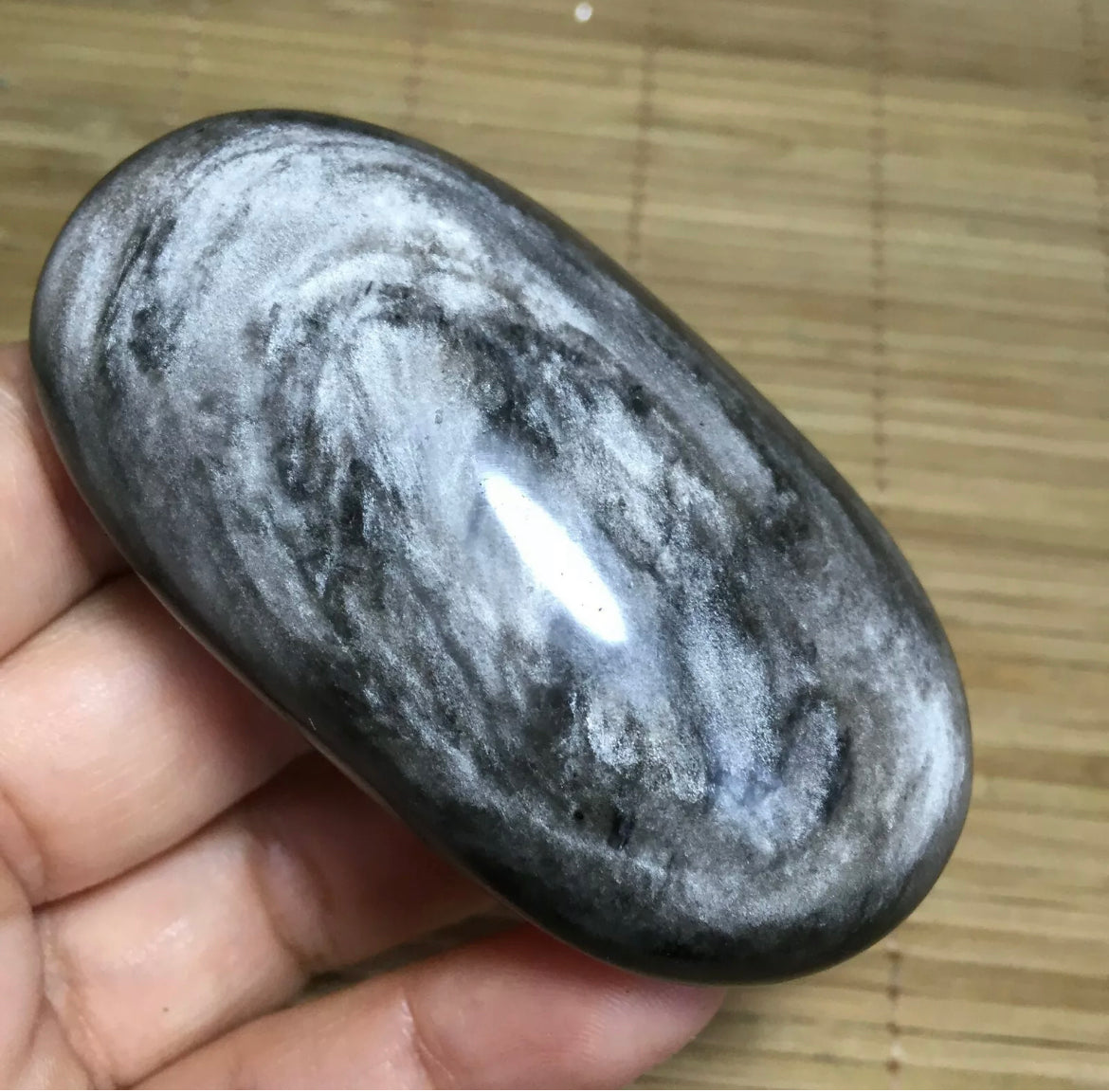 Natural Silver Obsidian Polished Stone