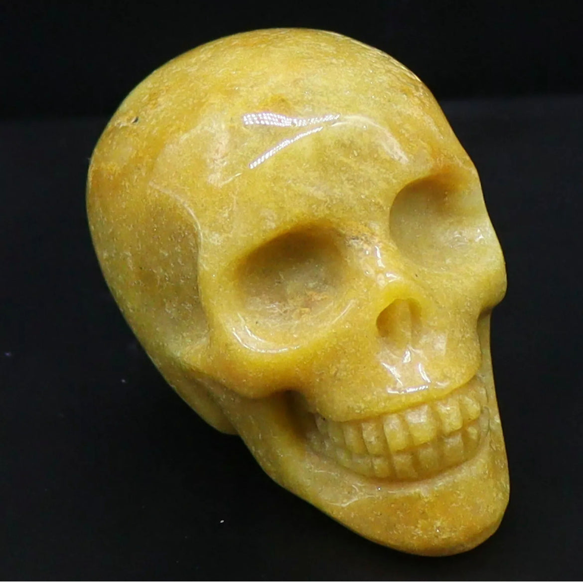 Natural Yellow Agate Skull