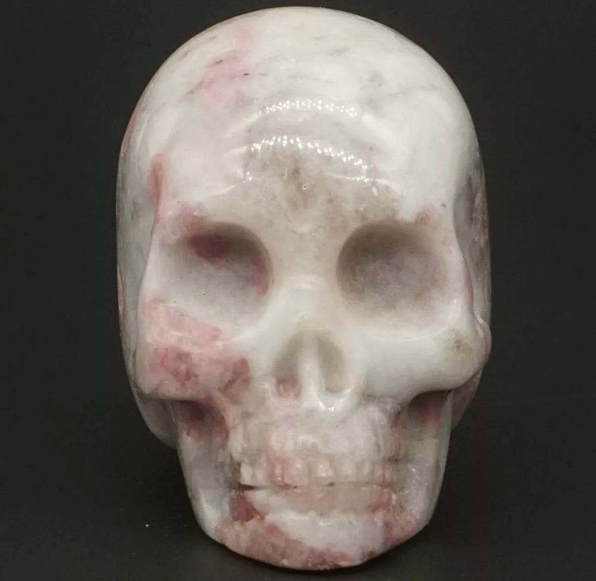 Natural Lepidolite gemstone carved Skull