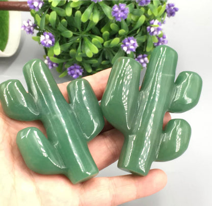 Natural Aventurine Cactus Carved gemstone Crystal