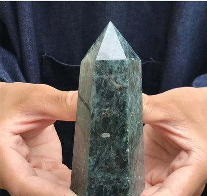 Natural Blue Apatite gemstone Tower Point Obelisk