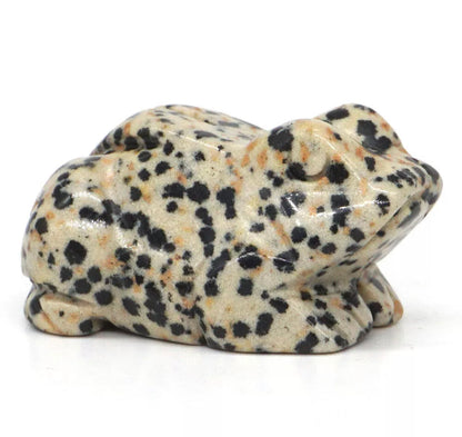 Natural Dalmatian Jasper Crystal Frog