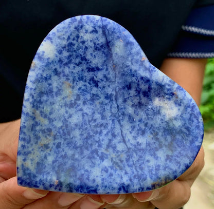 Natural sodalite gemstone heart shaped crystal