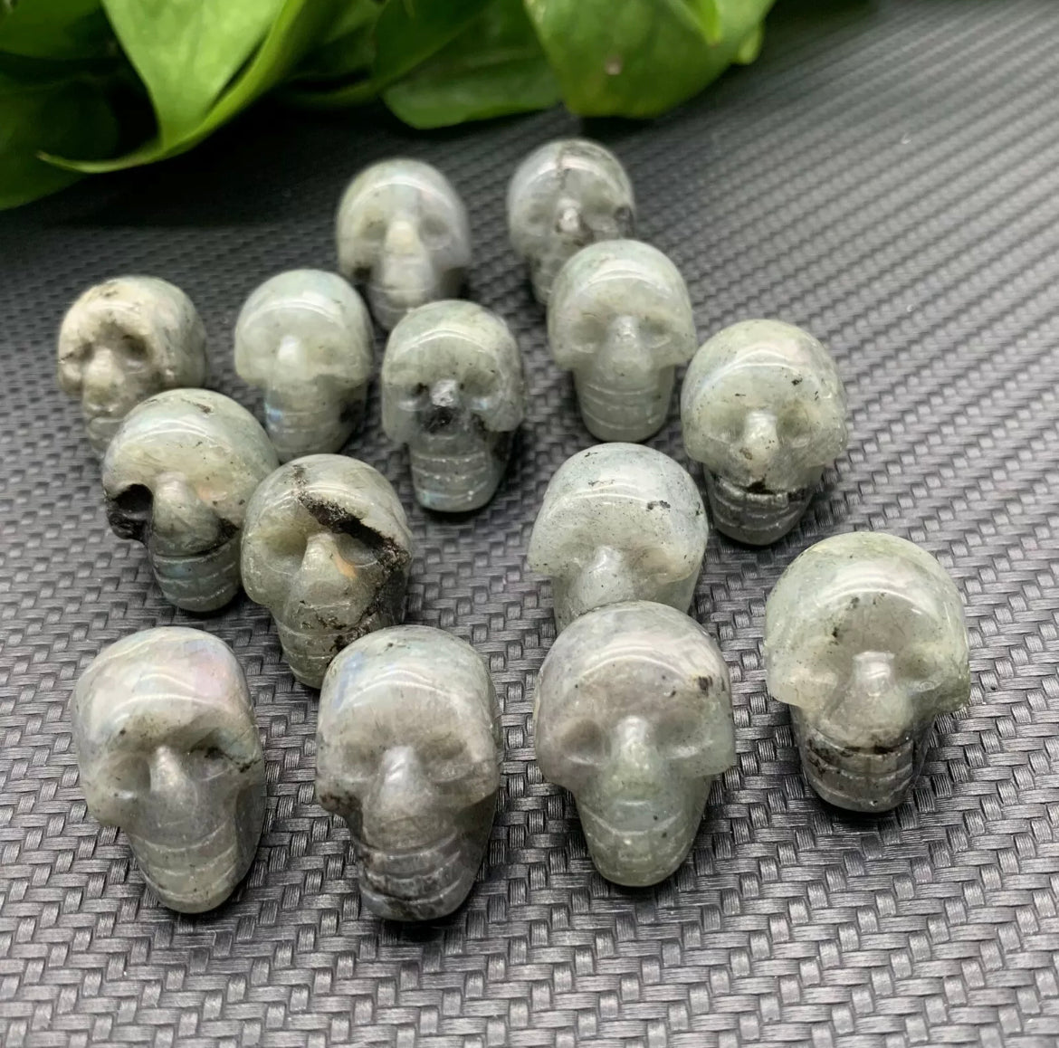 Natural Labradorite Mini Skull gmestone crystal Figurine