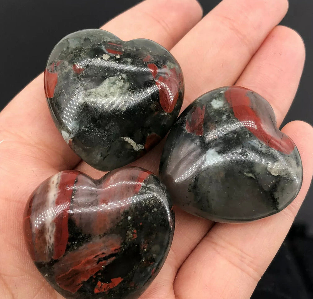 Natural African Bloodstone gemstone Heart