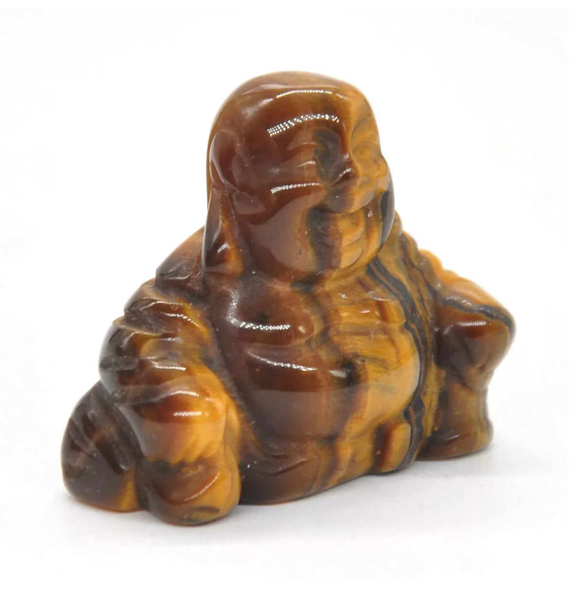 Natural Tiger Eye Crystal Laughing Buddha