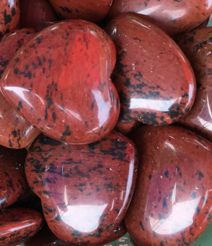 Natural red obsidian heart