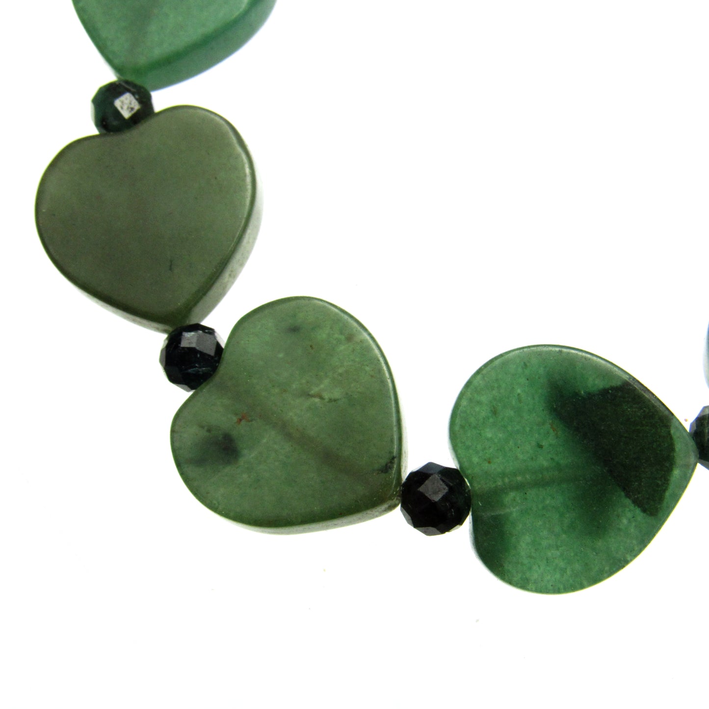 Green Aventurine gemstone Hearts & genuine Emerald Bracelet