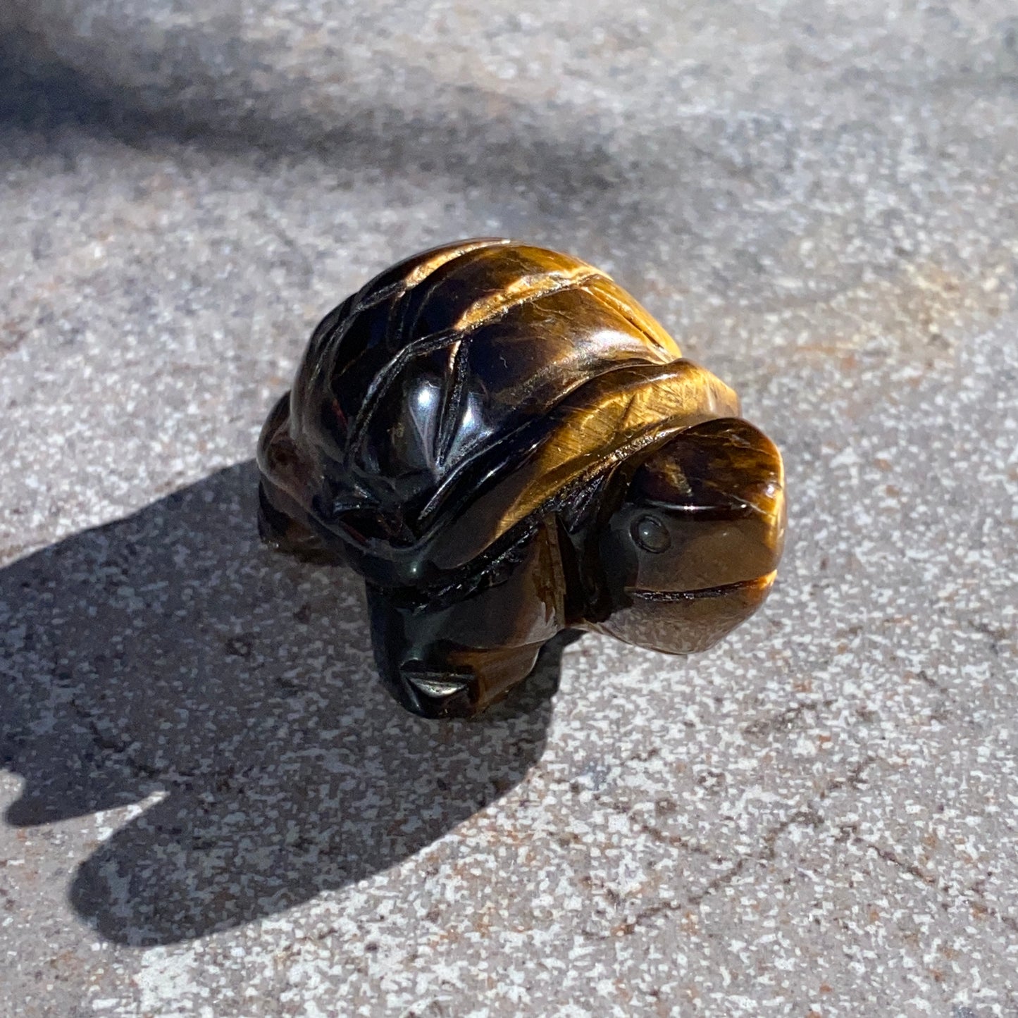 Natural Tiger Eye gemstone carved Turtle Figurine