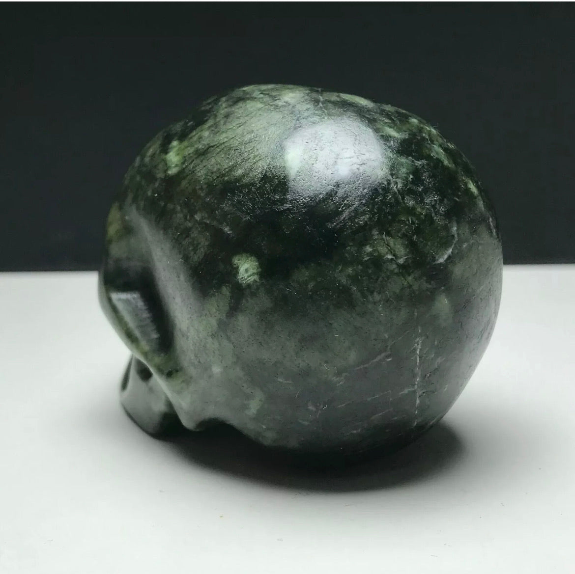 Natural Green Jade Skull