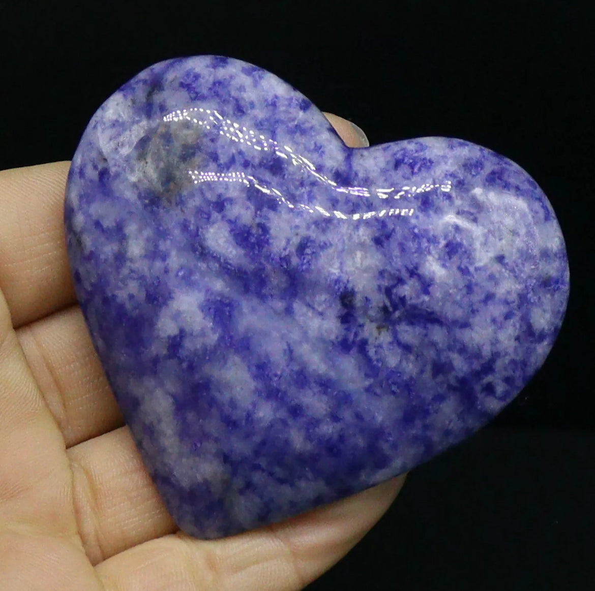 Natural Blue Spot Jasper semiprecious crystal gemstone heart figurine