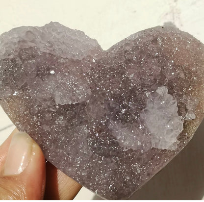 Natural Amethyst Geode Cluster Heart