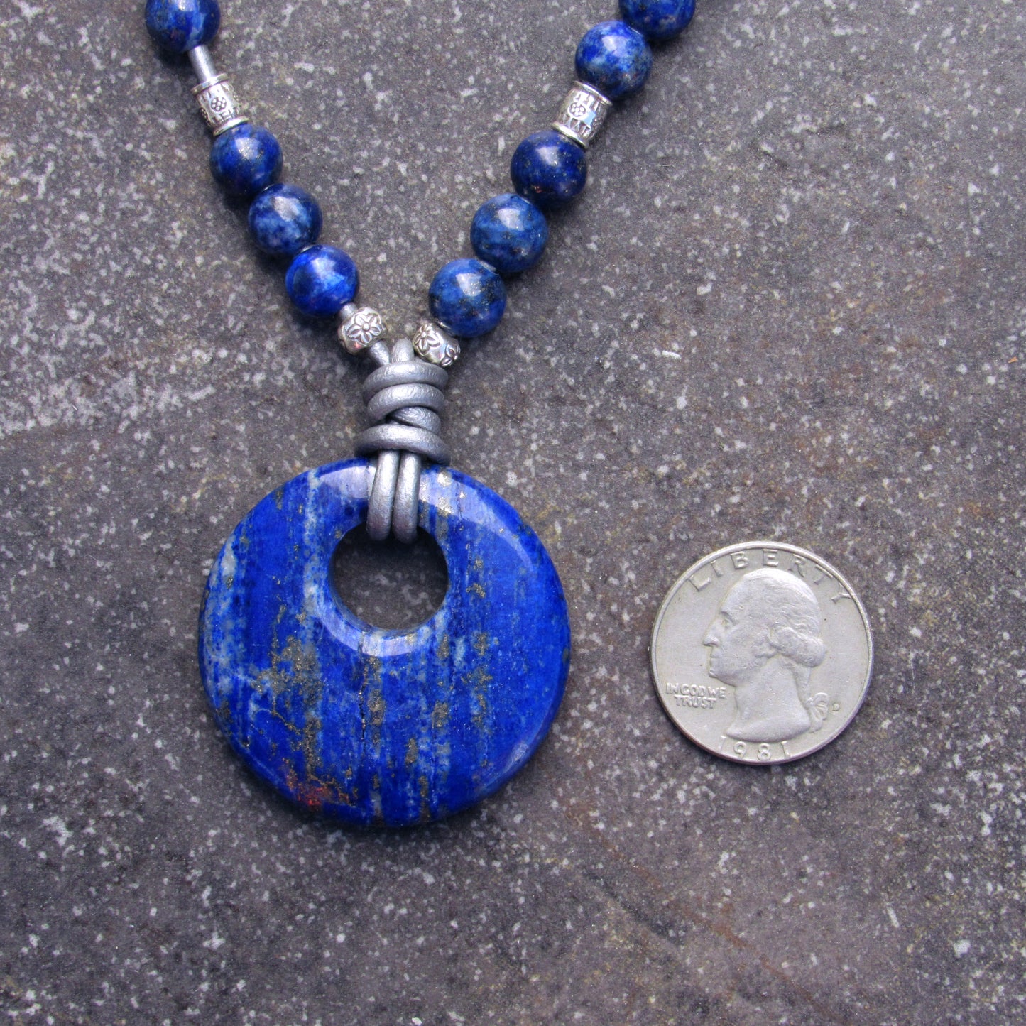 Lapis Lazuli Leather Necklace