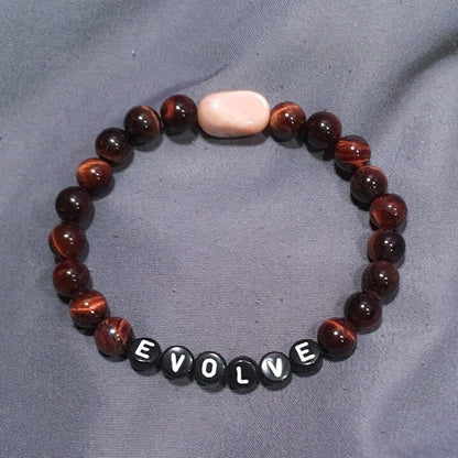 Mens Tiger Eye & Moonstone Gemstone “EVOLVE” Bracelet