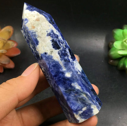 Natural blue Sodalite gemstone Wand