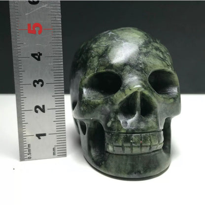 Natural Green Jade Skull