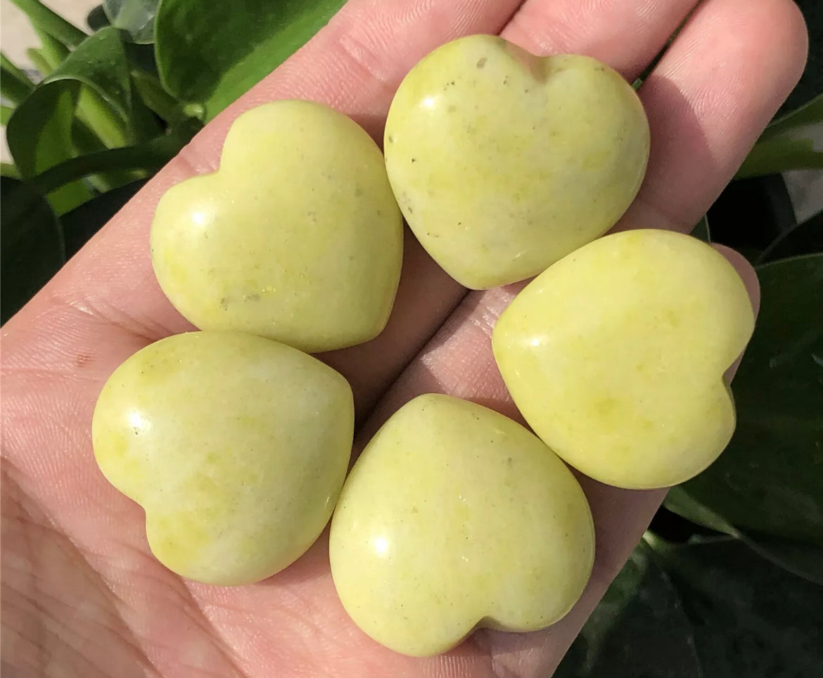 Natural Lemon Jade Hearts