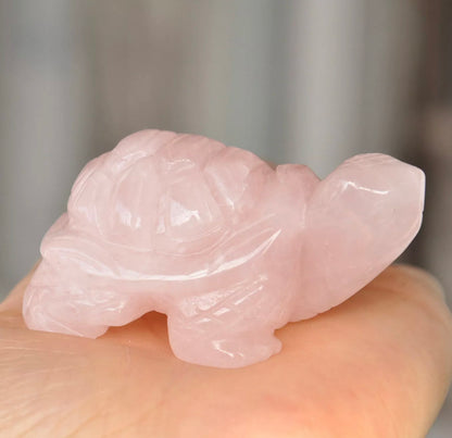 Natural Rose Quartz Turtle figurine