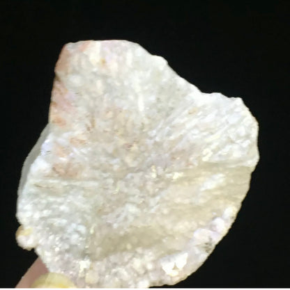 Natural White Quartz Coin Silk Mineral Specimen Hand Cut