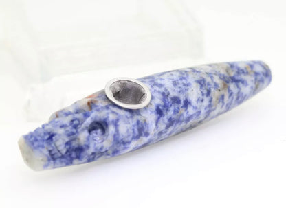 Natural Blue Spot Jasper Pipe 420