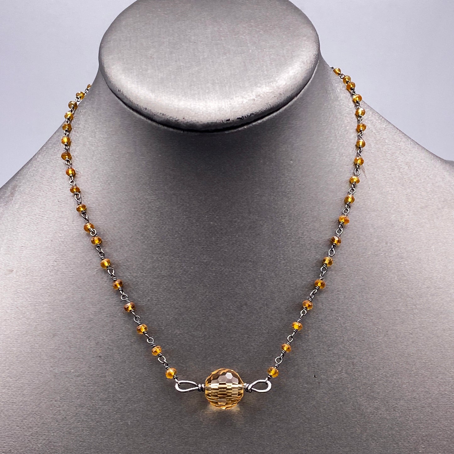 Citrine Gemstone chain Necklace