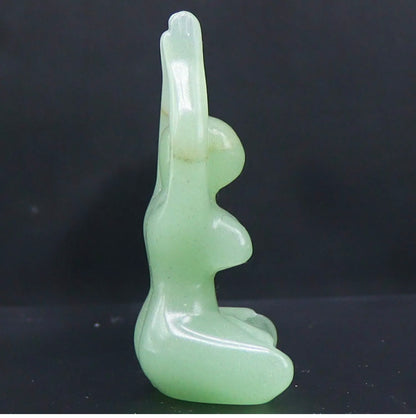 Natural Green Jade Yoga Lady Figurine