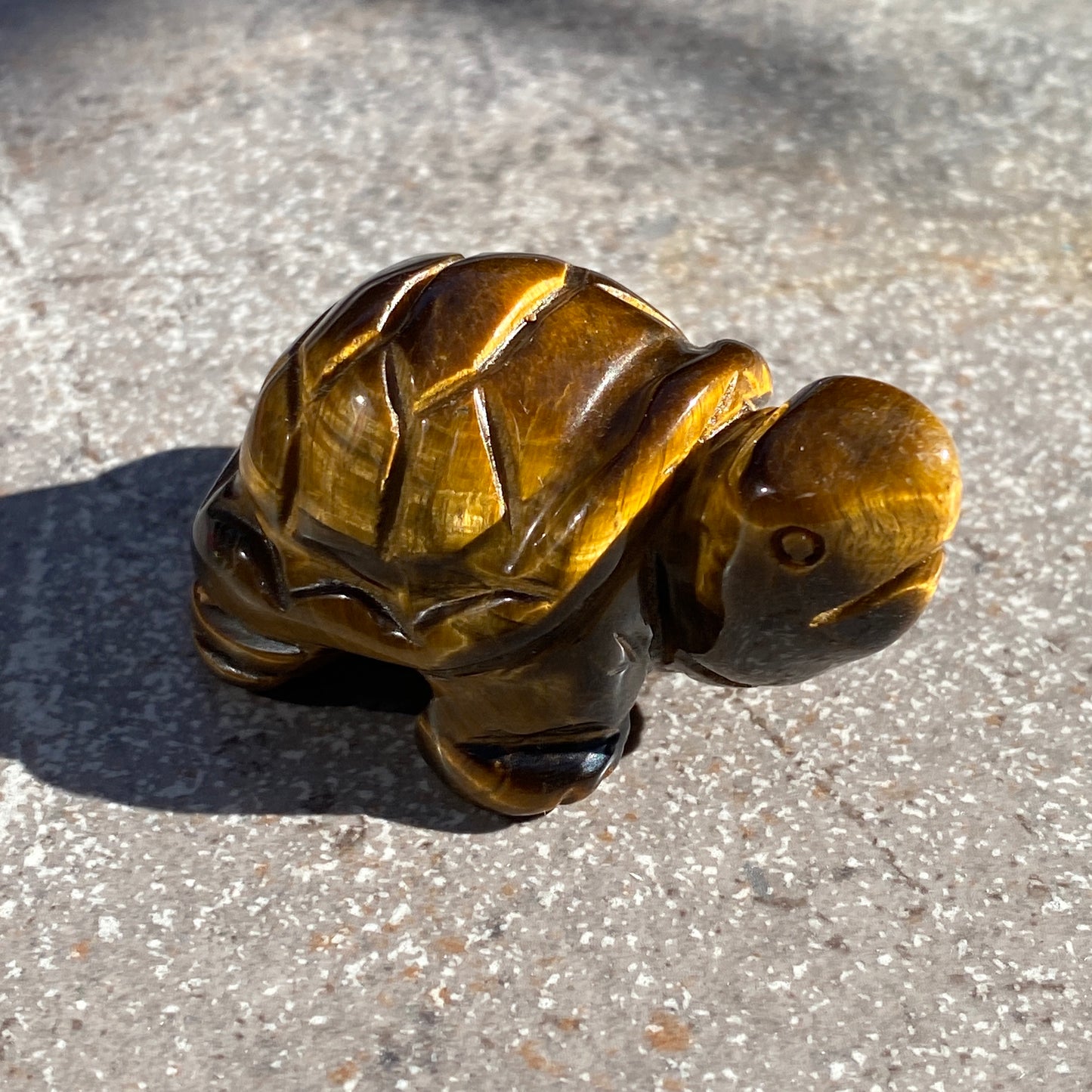 Natural Tiger Eye gemstone carved Turtle Figurine