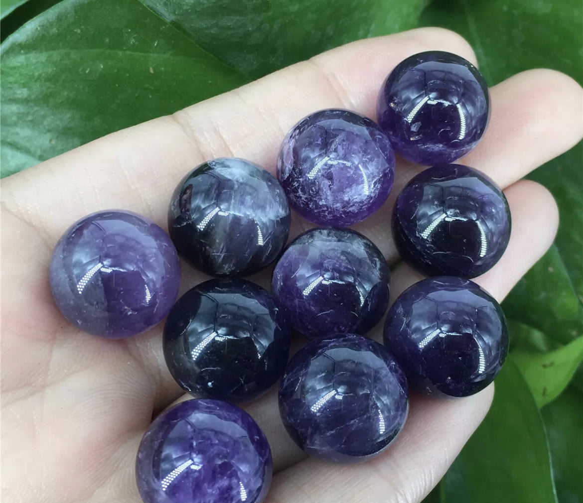 Semiprecious Genuine Amethyst gemstone Crystal mini-Sphere