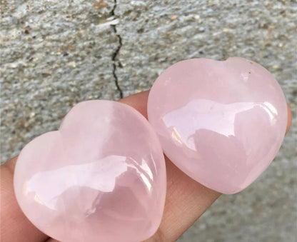 Natural Rose Quartz Hearts