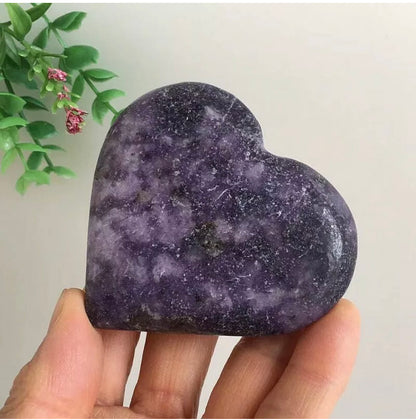 Purple Lepidolite Heart