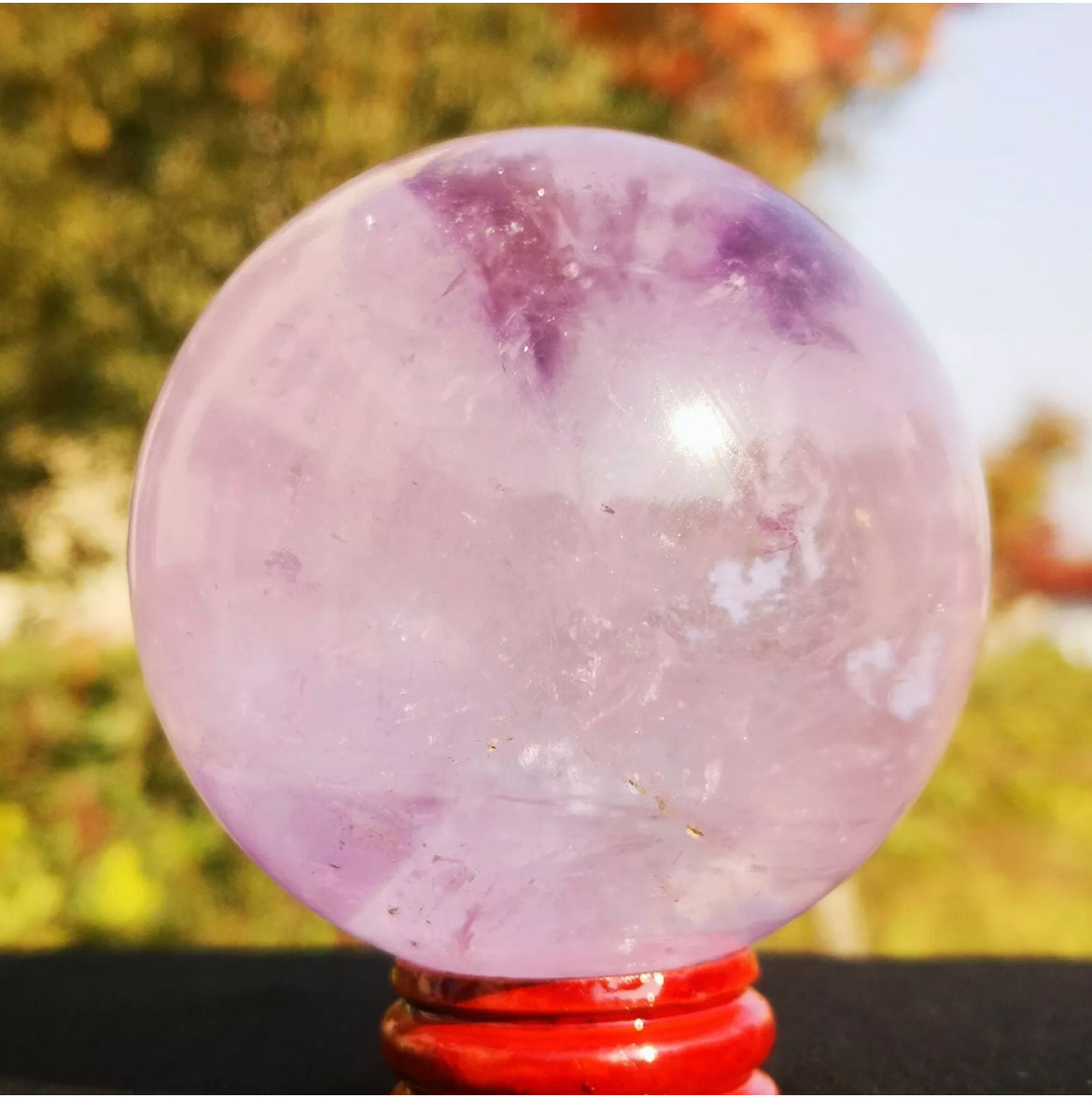 Natural  genuine Amethyst gemstone Sphere