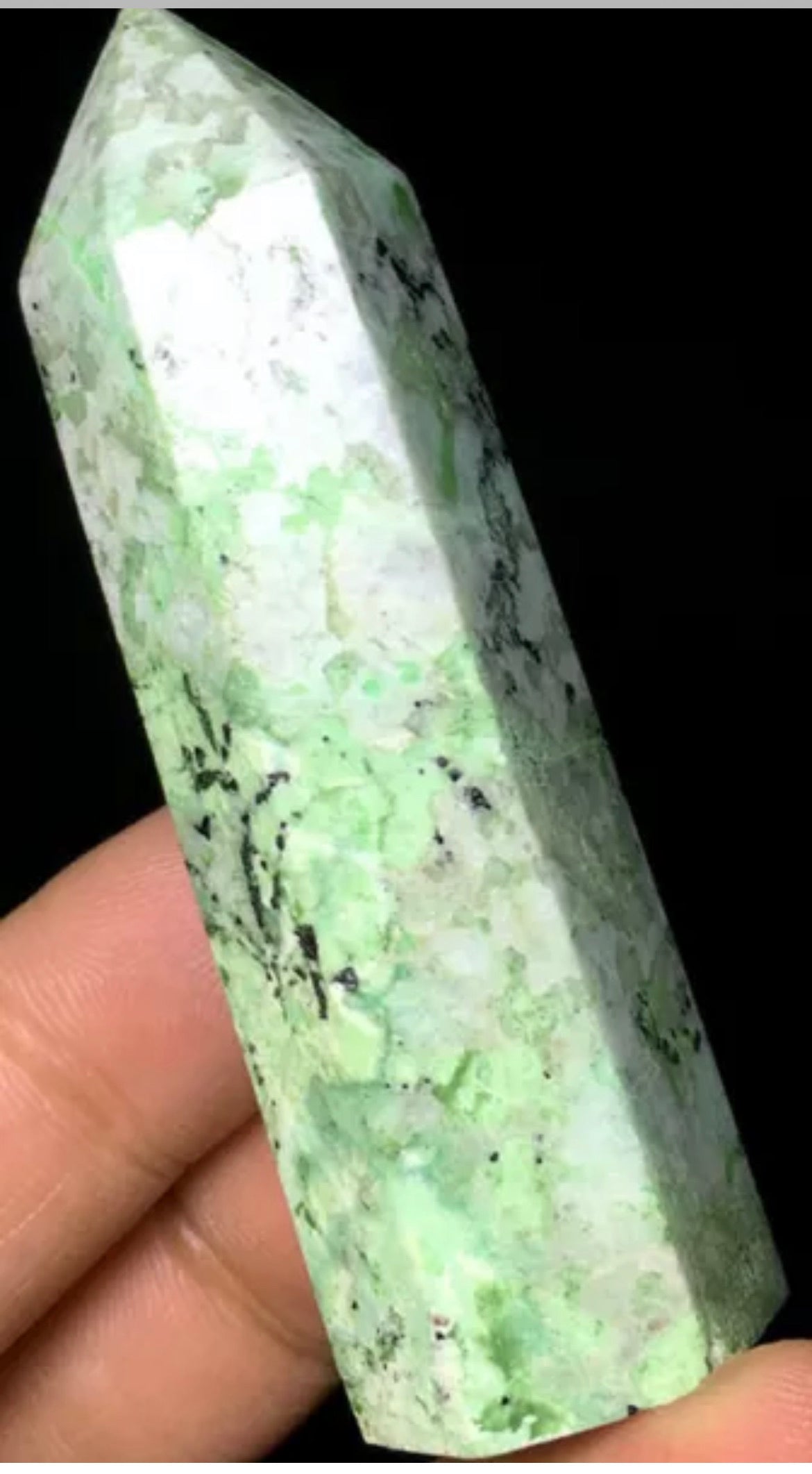 Natural Green Moonstone Tower, Point, Wand