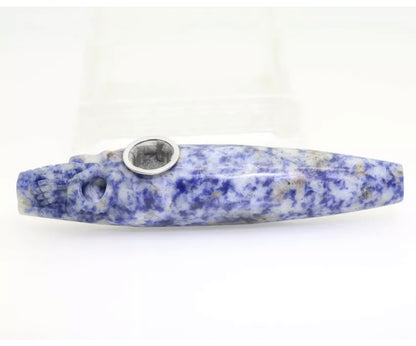 Natural Blue Spot Jasper Pipe 420