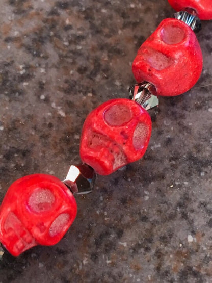 Women’s Red Skull Necklace