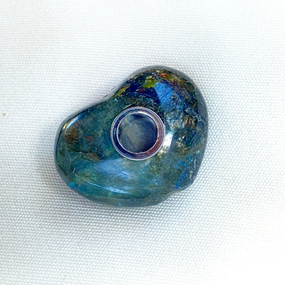 Carved Gemstone Heart smoking Pipe