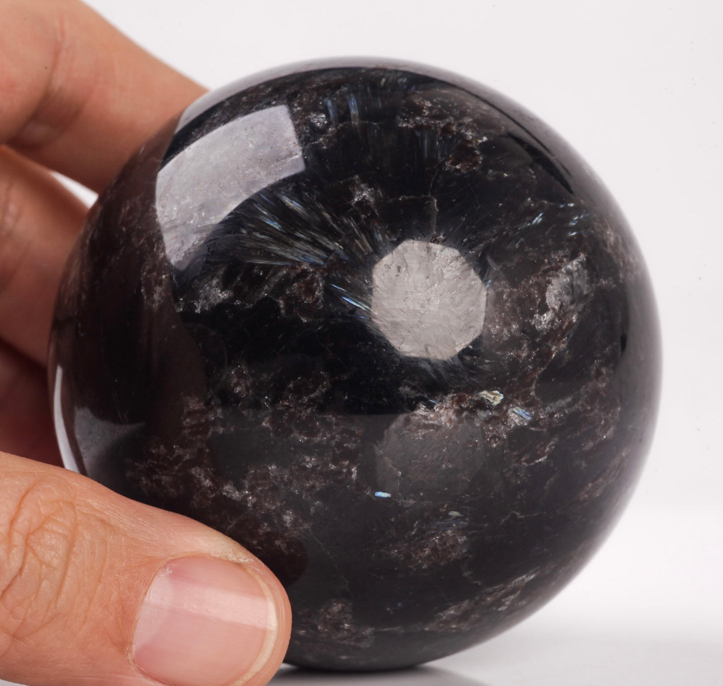 Natural Astrophyllite semiprecious gemstone crystal ball sphere