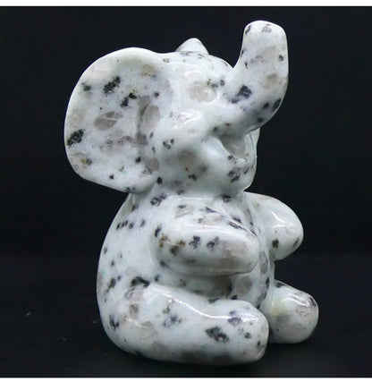 Natural Carved Sesame Jasper Elephant