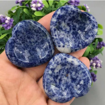 Blue Spot Jasper Heart Worry Stone