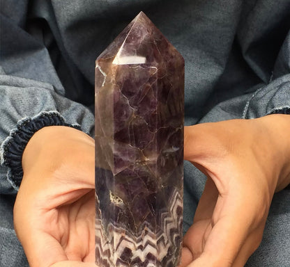 Natural Amethyst gemstone Tower Point Obelisk