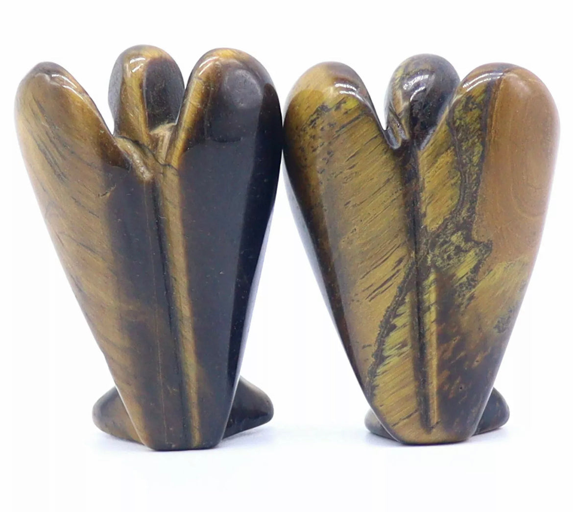 Natural Tiger Eye Carved Angel Figurine