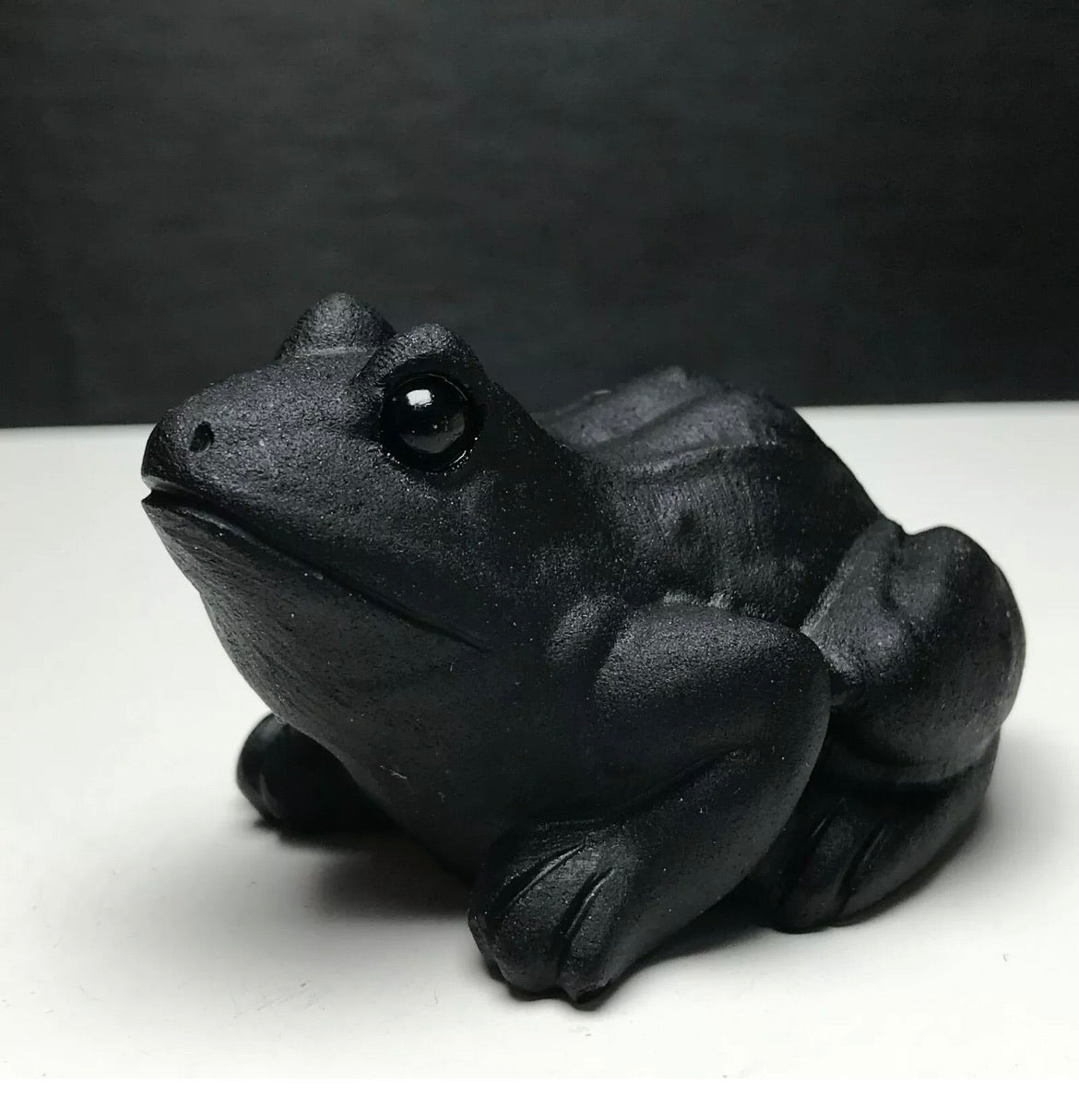 Natural Black Obsidian Frog