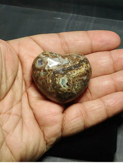 Natural Leopard Print Jasper Heart