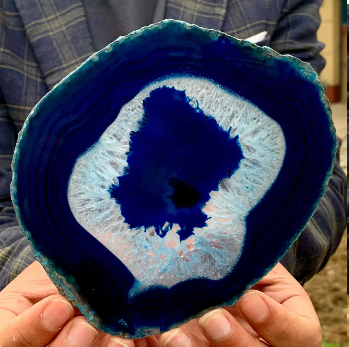 Natural Beautiful Agate Geode Druzy Slice