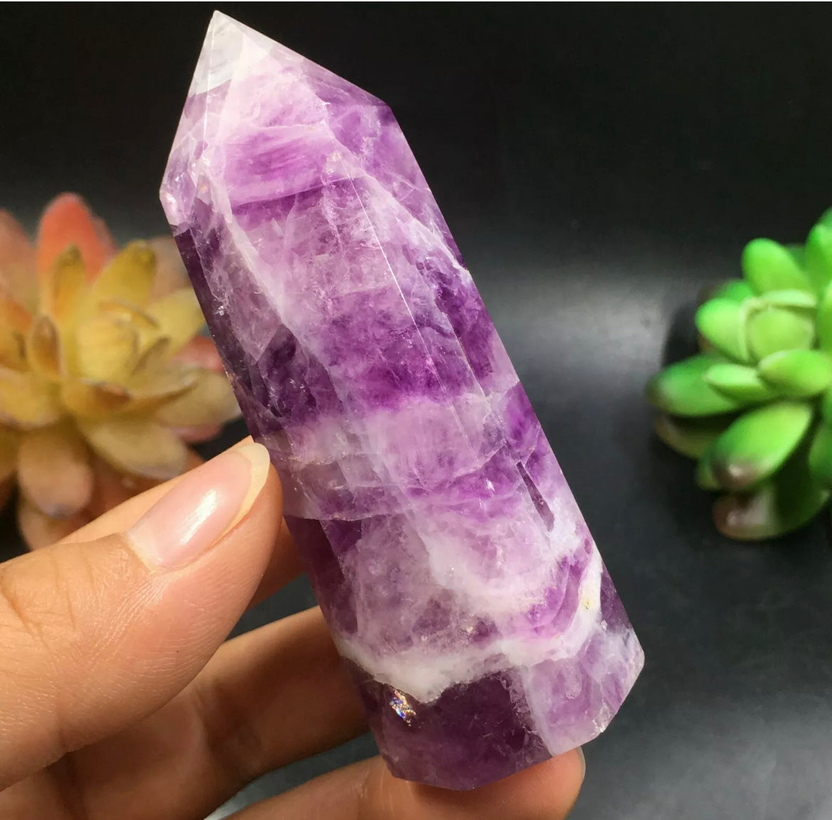 Natural Purple Fluorite Crystals Wand