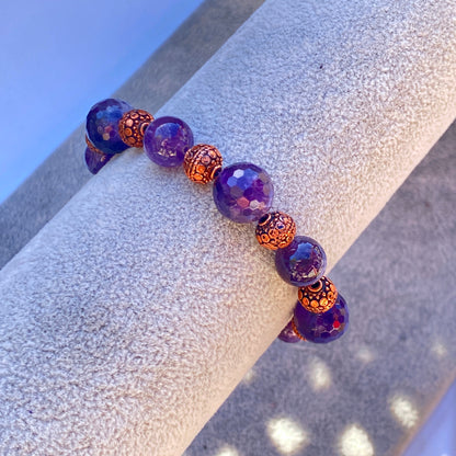 Amethyst gemstone and Copper Bracelet