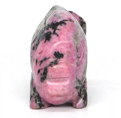 Natural Rhodonite gemstone carved Fish figurine