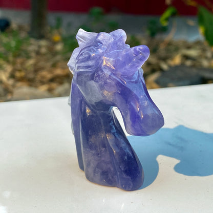 Fluorite Gemstone Carved Unicorn