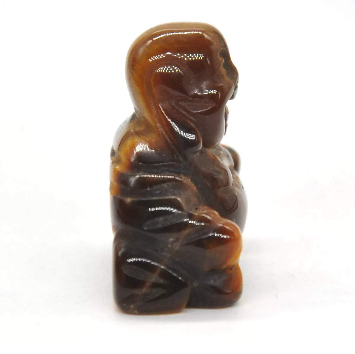 Natural Tiger Eye Crystal Laughing Buddha